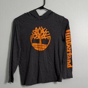 Timberland Kids Dark Gray and Orange Hoodie